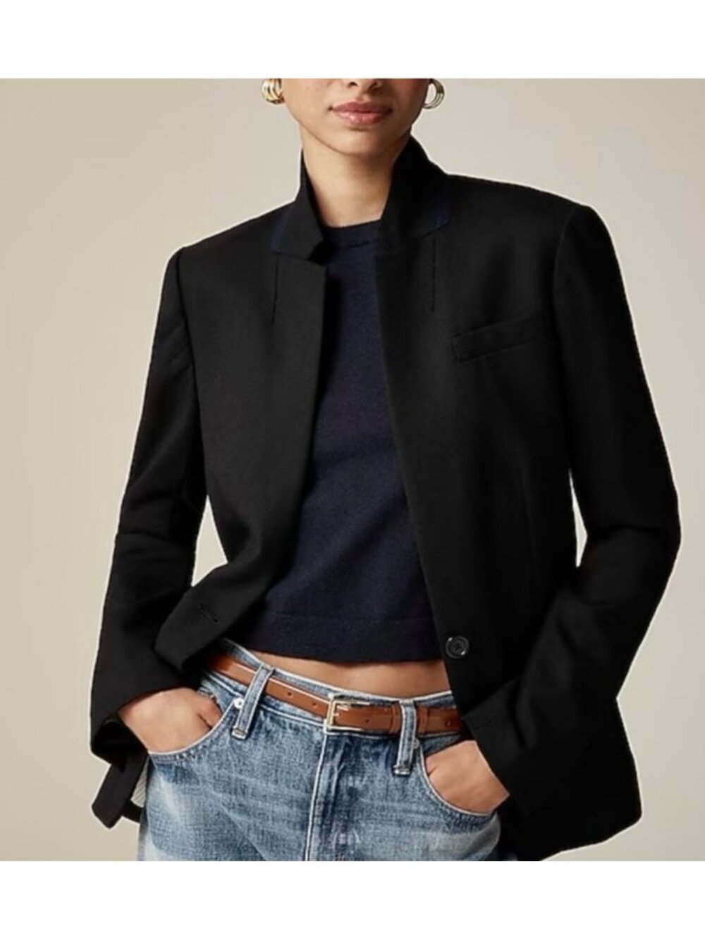 J.Crew Black Regent Blazer Four Season Classic Career Size 4P Women's